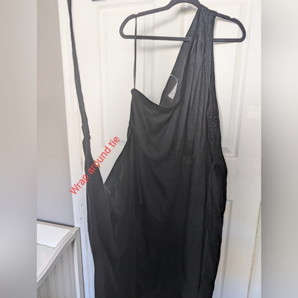 NWOT One Shoulder Linen Dress - Picture 10 of 16